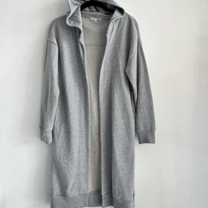 Dex Long Sweatshirt Jacket Duster Gray Hoodie Size Women's Small Comfortable